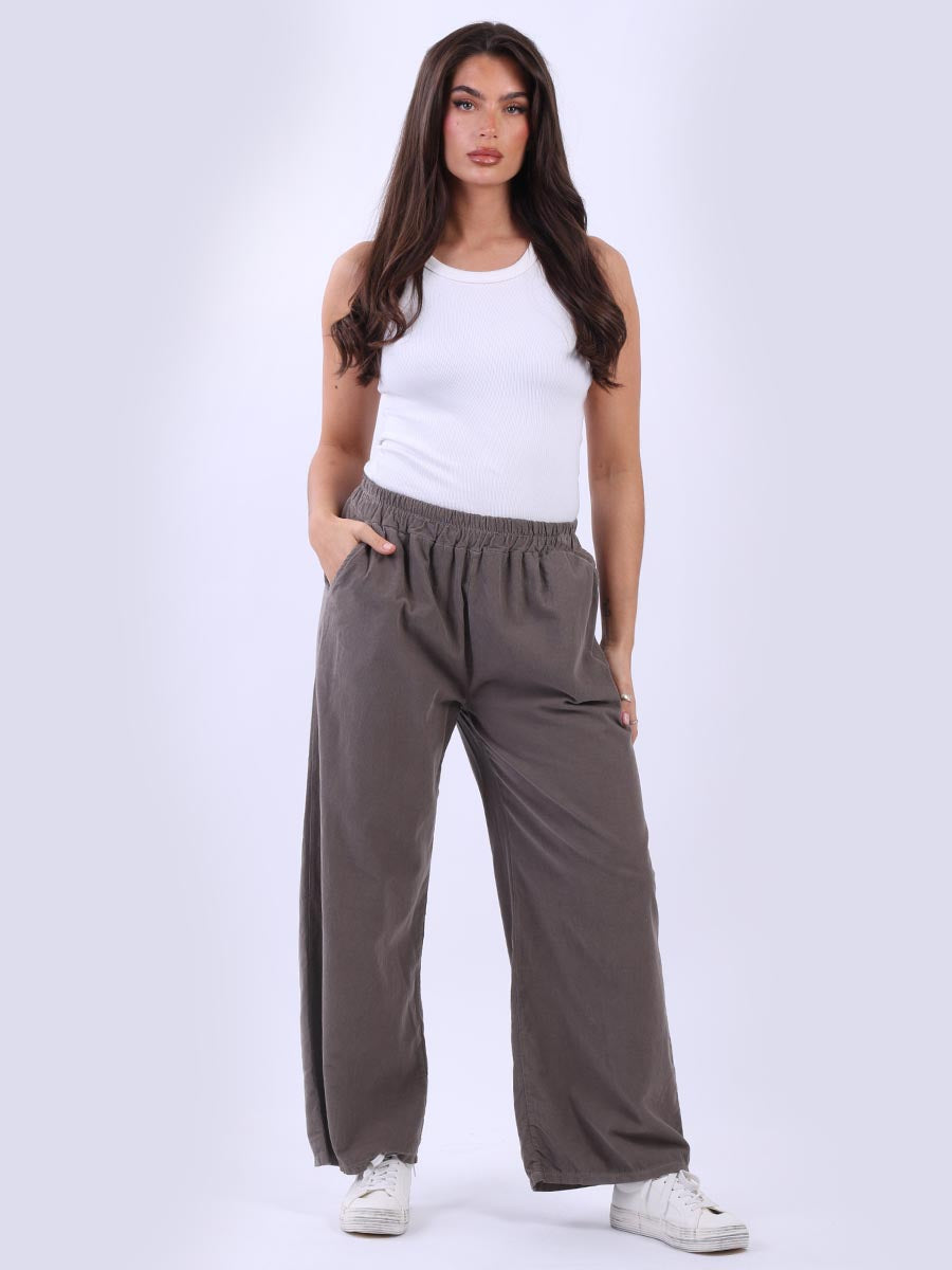 Solid Cotton Corduroy Trouser Mocha