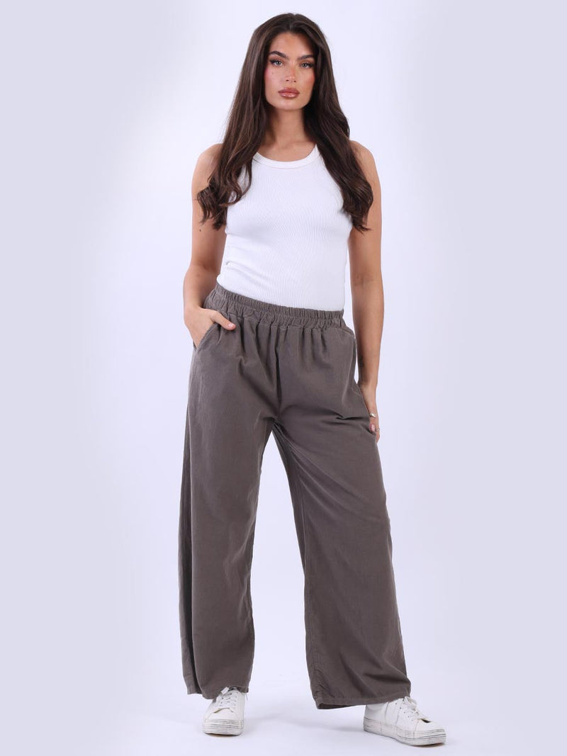 Solid Cotton Corduroy Trouser Mocha