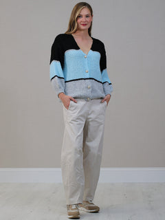 Button Down Knitted Cardigan Black