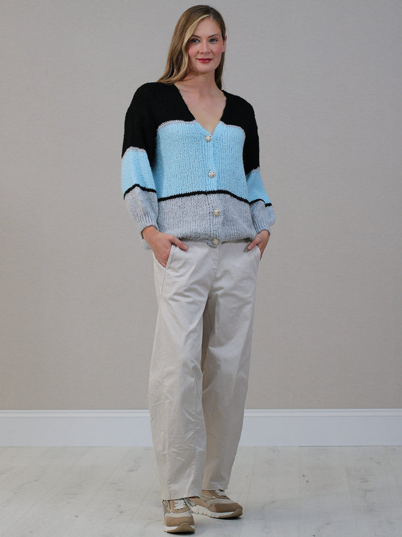 Button Down Knitted Cardigan Black