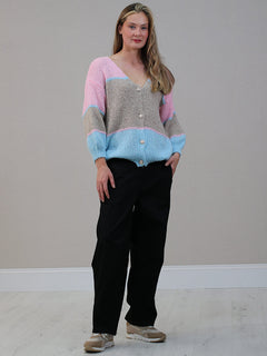 Button Down Knitted Cardigan Pink