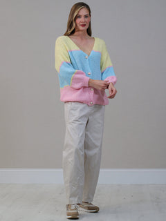 Button Down Knitted Cardigan Yellow