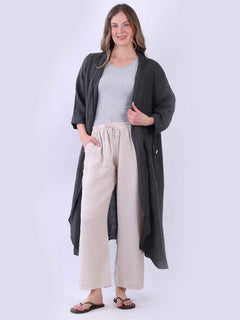 Sold Linen Cardigan Charcoal