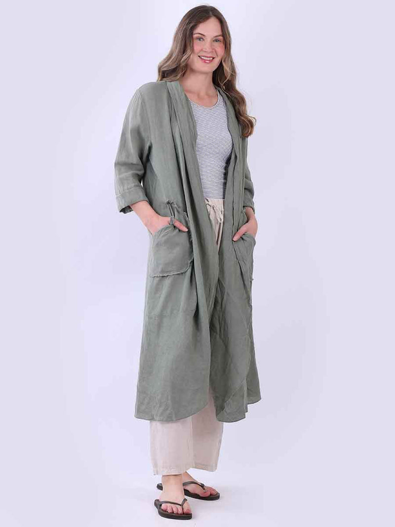 Sold Linen Cardigan Khaki