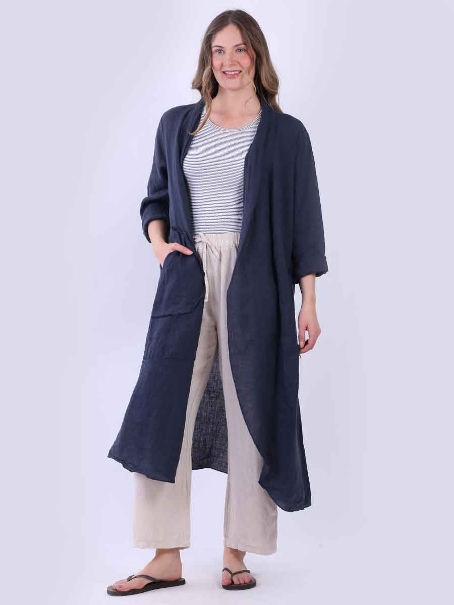 Sold Linen Cardigan Navy