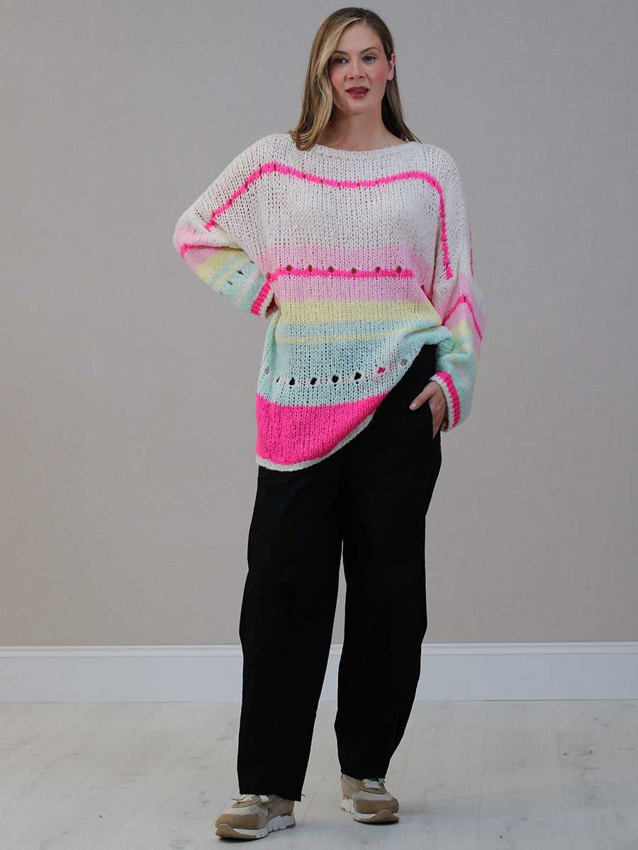 Plus Size Wool Knitted Jumper Beige