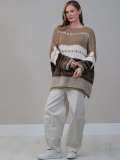 Plus Size Wool Knitted Jumper Mocha