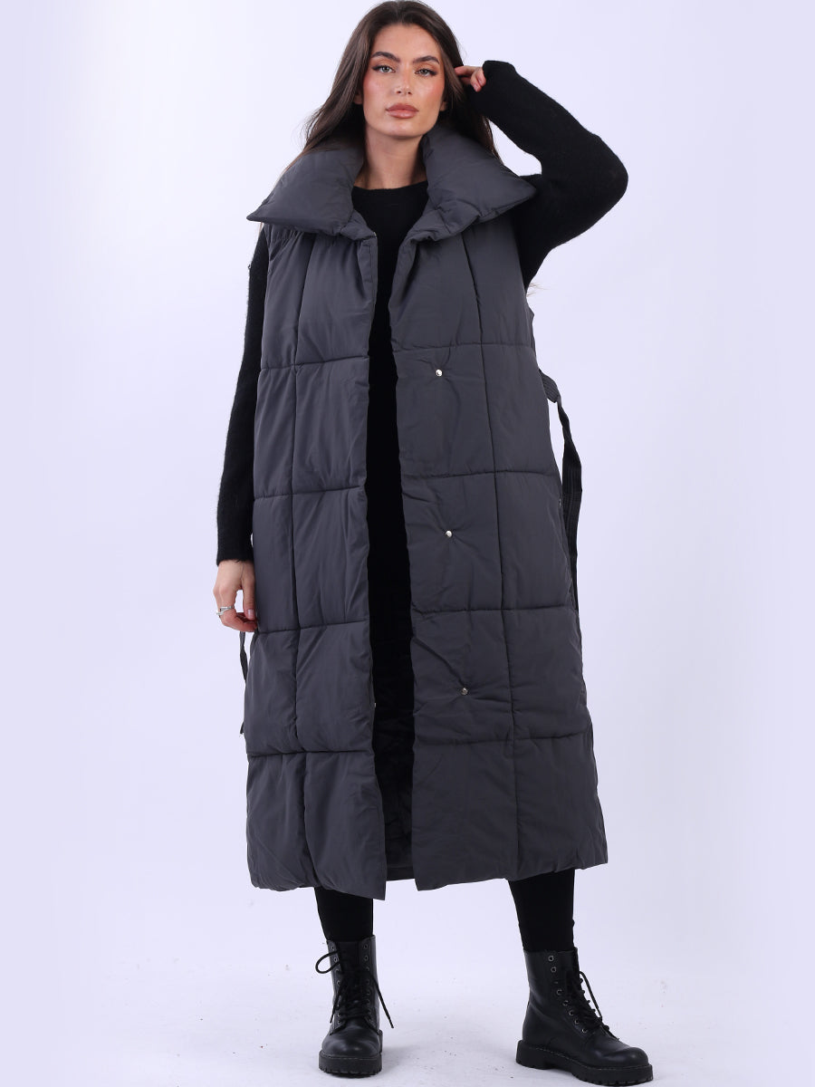 Oversized Puffer Gilet Charcoal