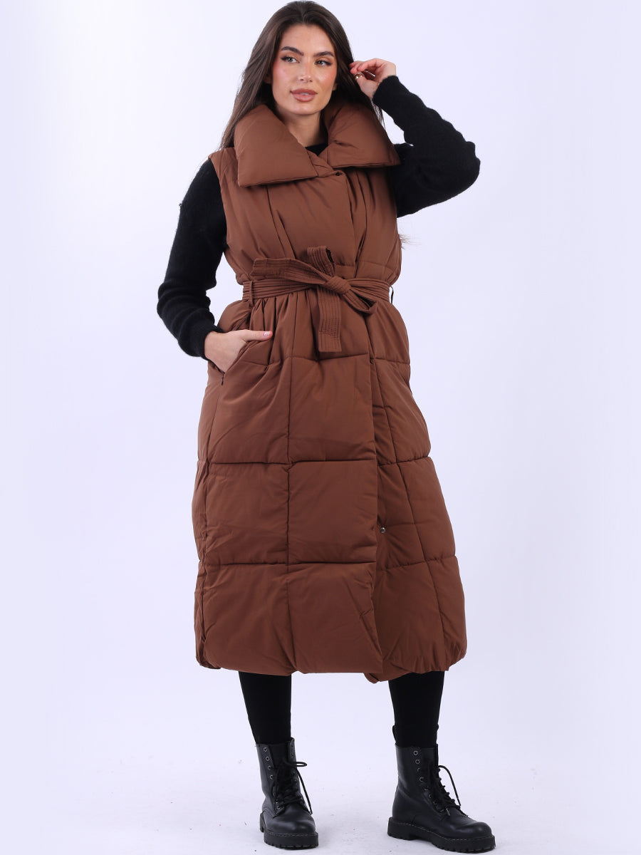 Oversized Puffer Gilet Chocolate