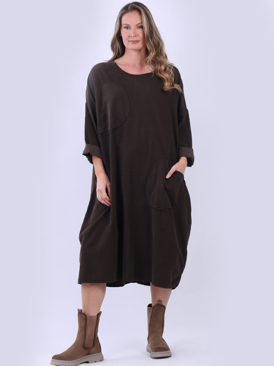 Cotton Oversized Slouchy Dress Chocolate
