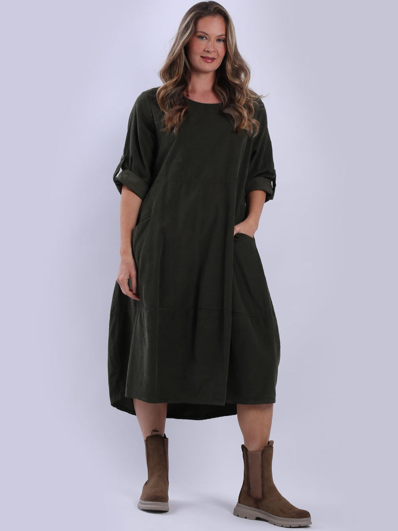 Oversized Cotton Corduroy Dress Khaki