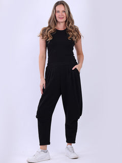 Narrow Hem Comfy Pants Black
