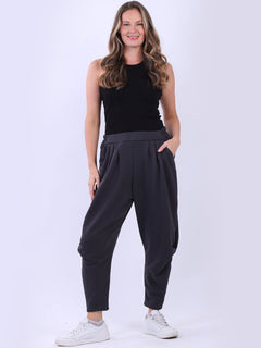 Narrow Hem Comfy Pants Charcoal