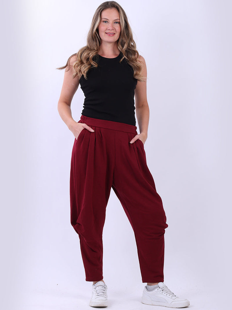Narrow Hem Comfy Pants Wine