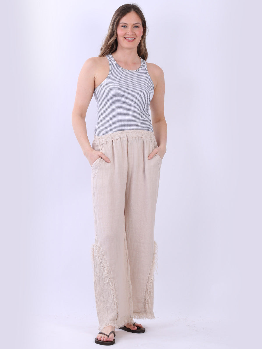 Women Linen Trouser Beige