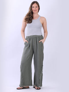 Women Linen Trouser Khaki