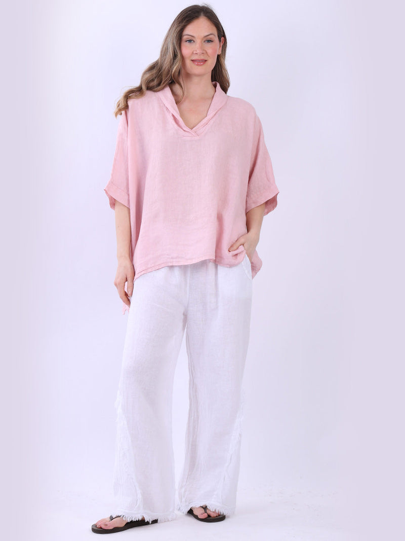 Linen Lagenlook Top Pink