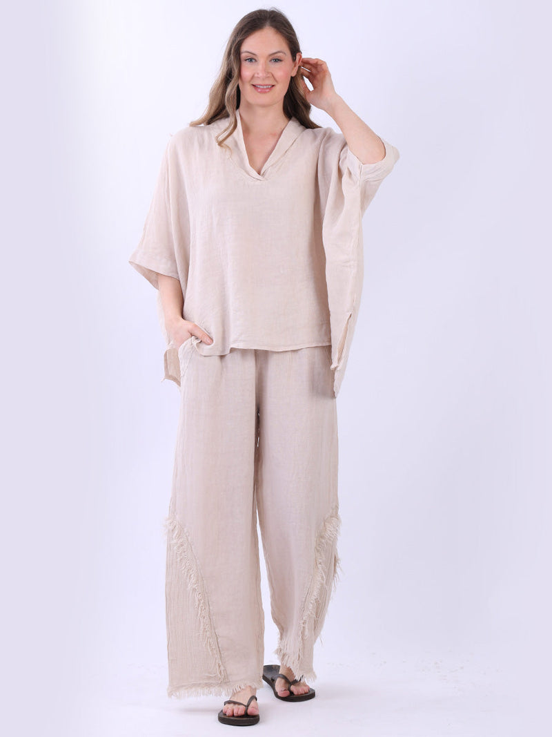 Linen Lagenlook Top Beige