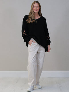 Plus Size Woolen Jumper Black