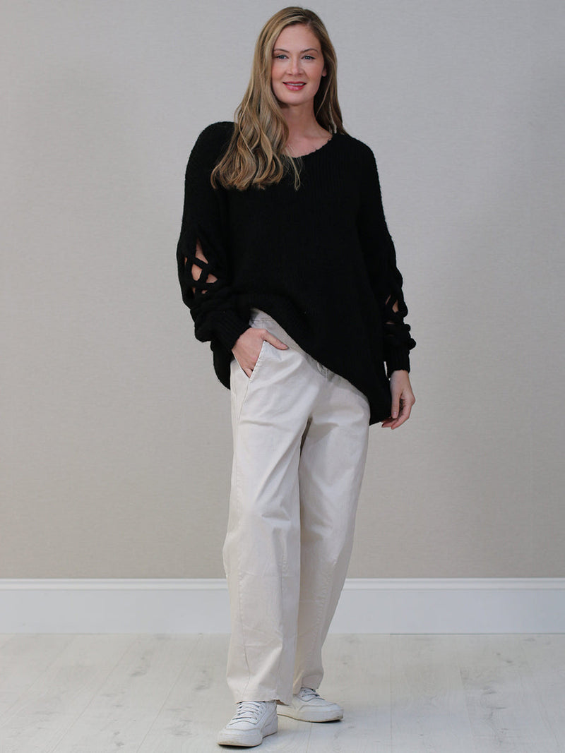 Plus Size Woolen Jumper Black