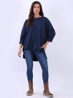 Plus Size Cotton Top Navy