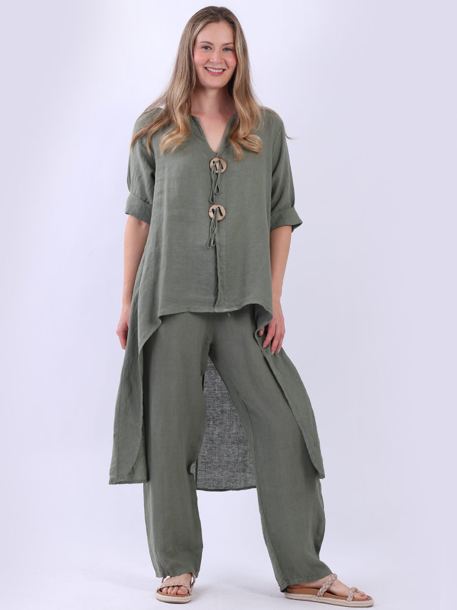 Linen Women Dress Khaki
