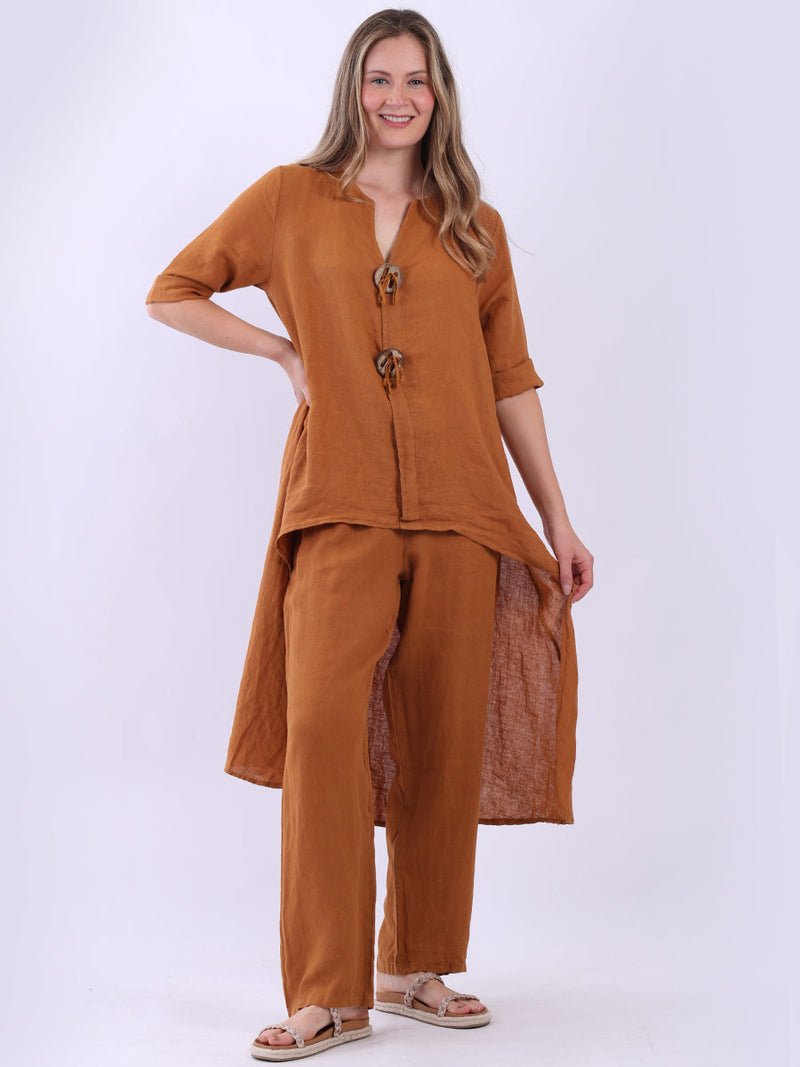 Linen Women Dress Mustard