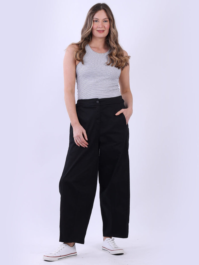 Solid Cotton Trouser Black