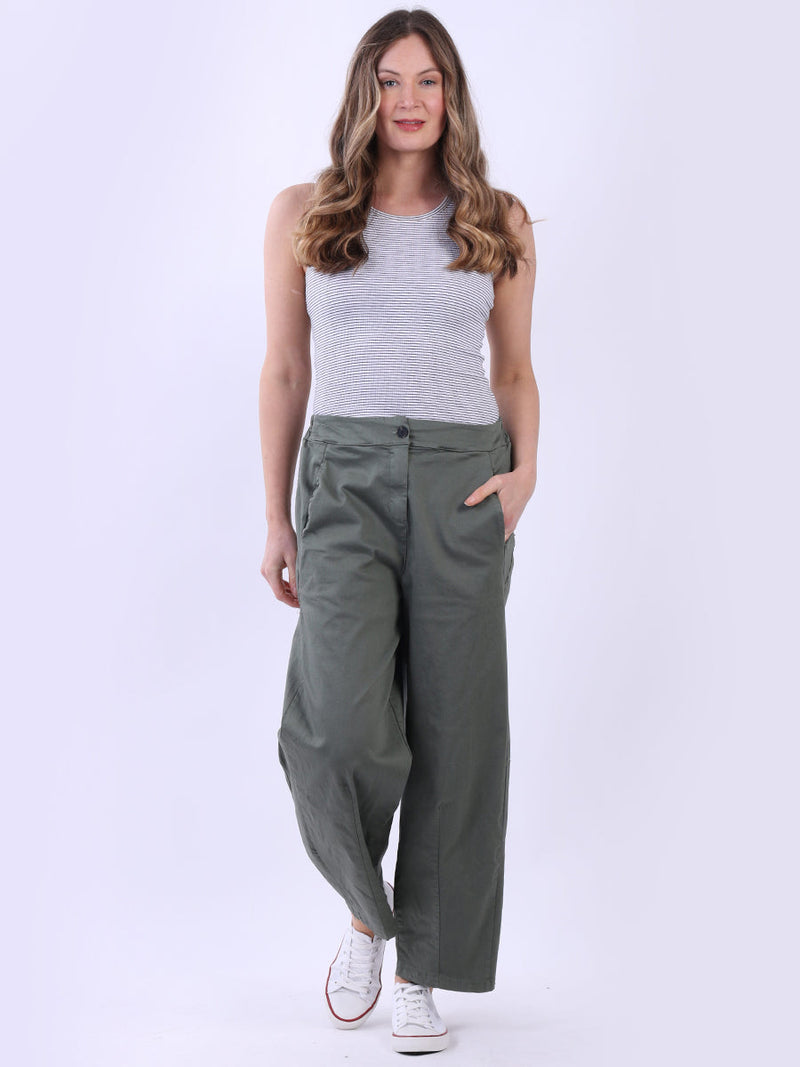 Solid Cotton Trouser Khaki