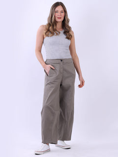 Solid Cotton Trouser Mocha