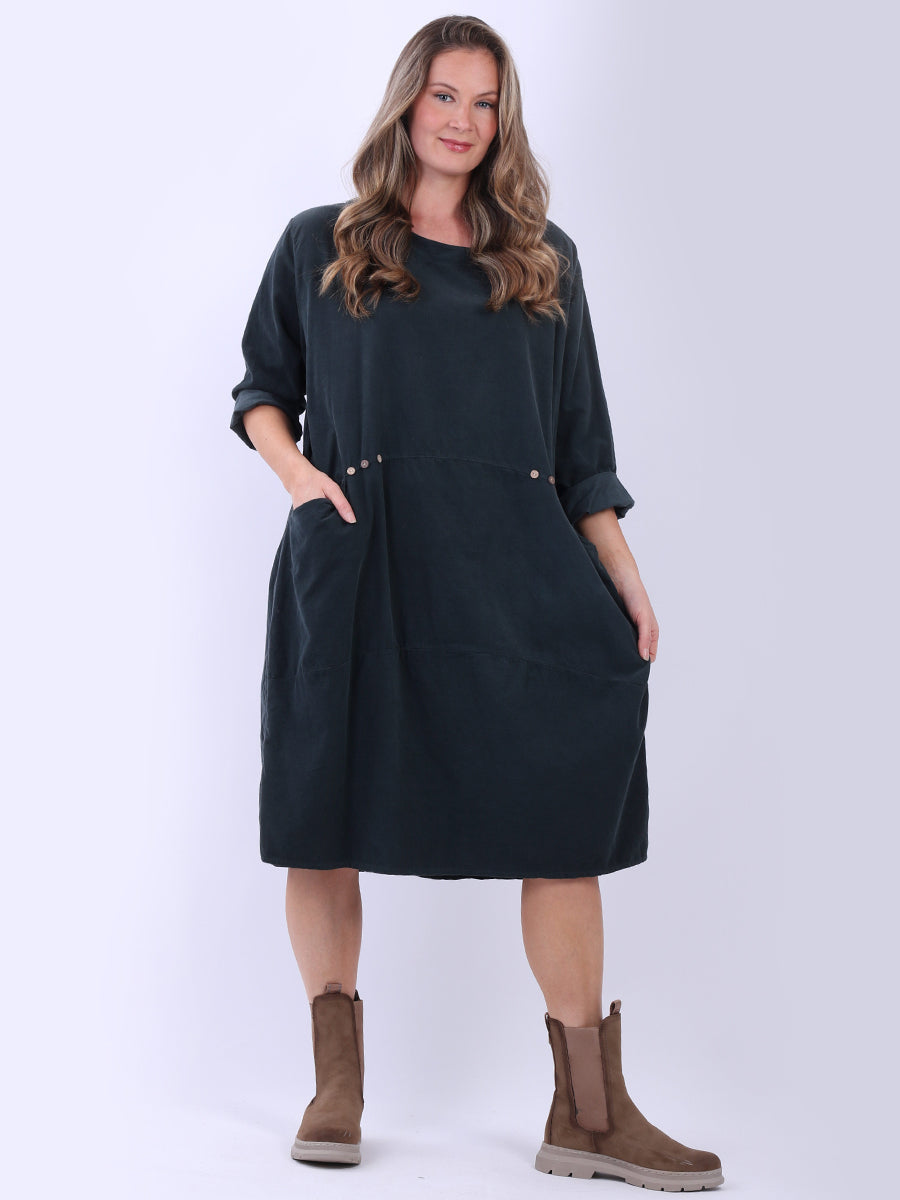 Plus Size Corduroy Dress Charcoal