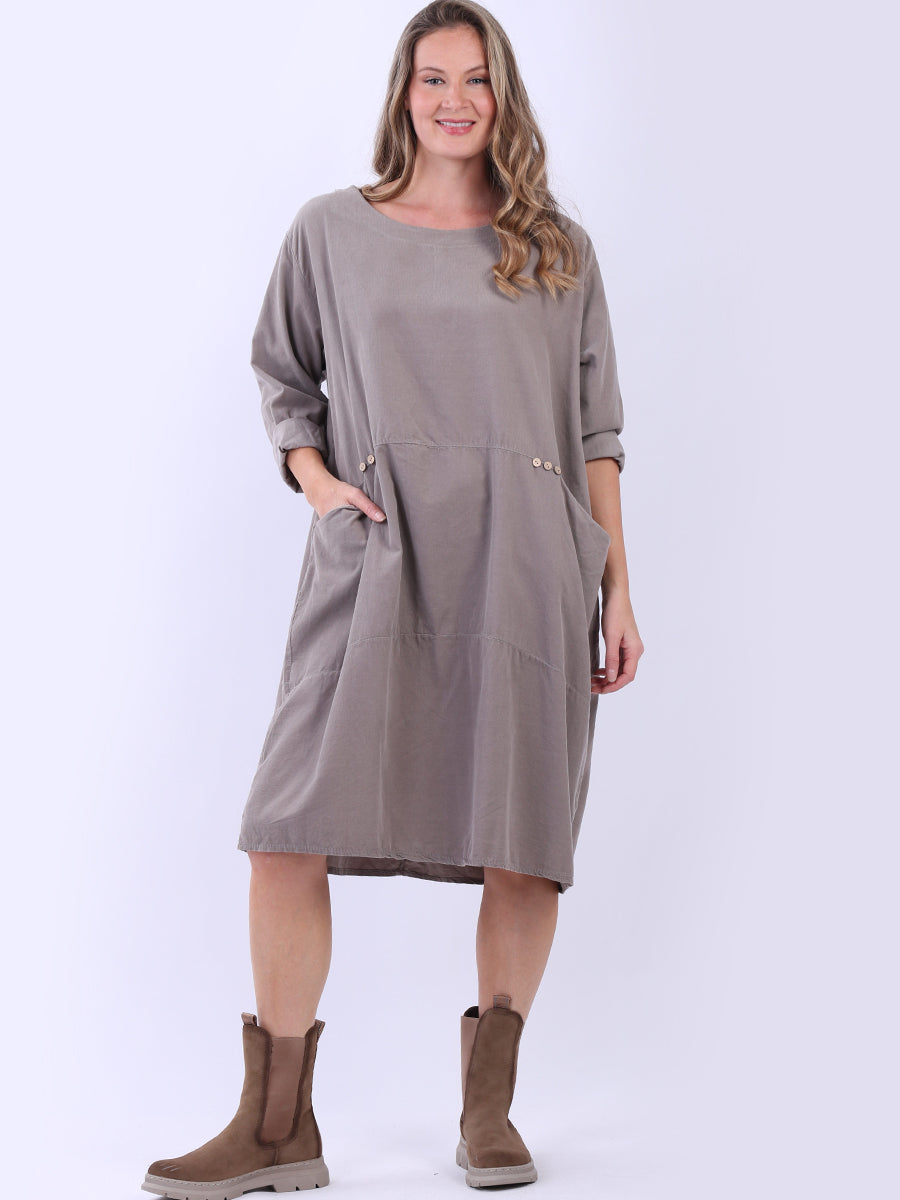 Plus Size Corduroy Dress Mocha