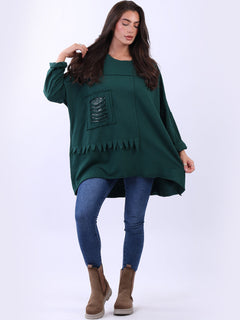 Batwing Cotton Top Bottle Green