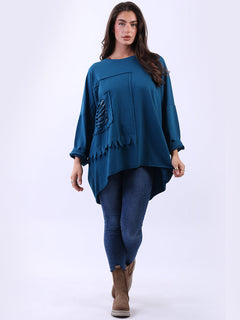Batwing Cotton Top Teal