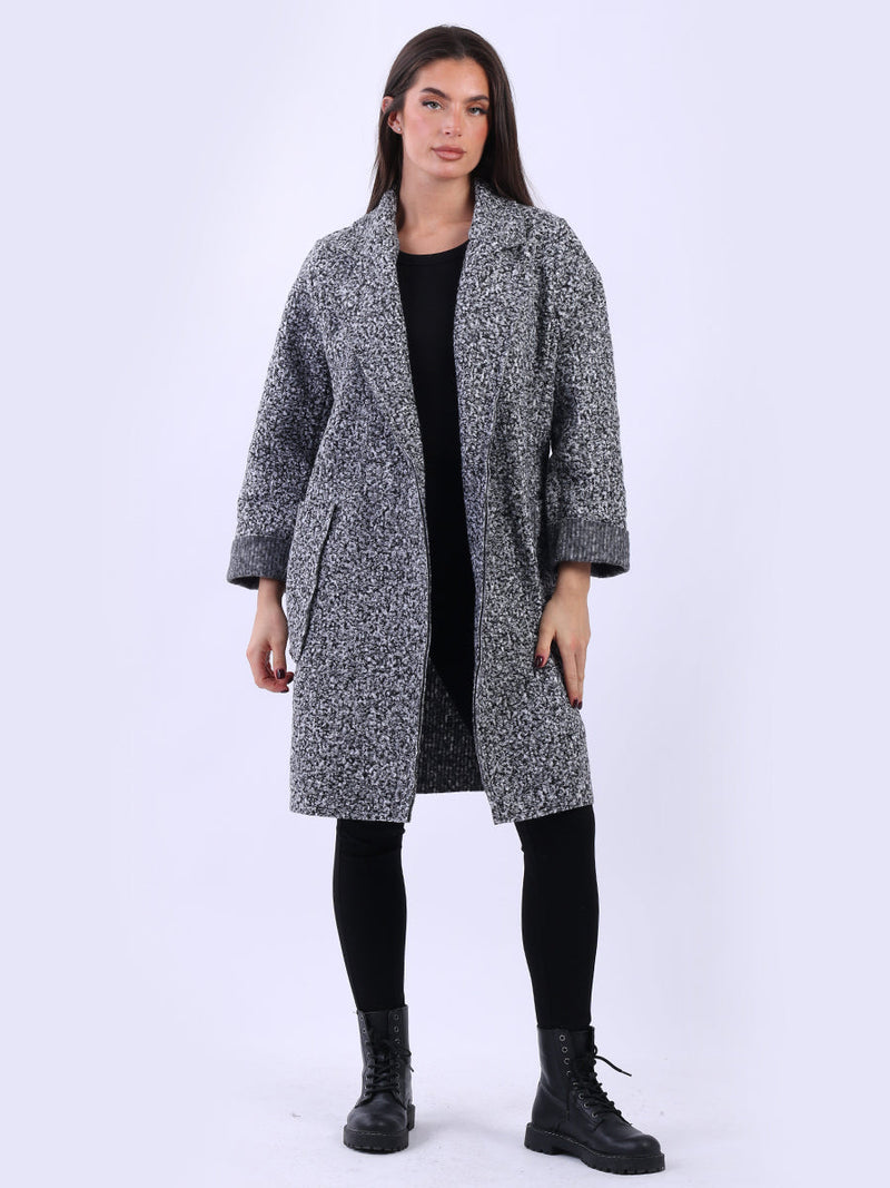 Oversized Wool Coat Dark Grey