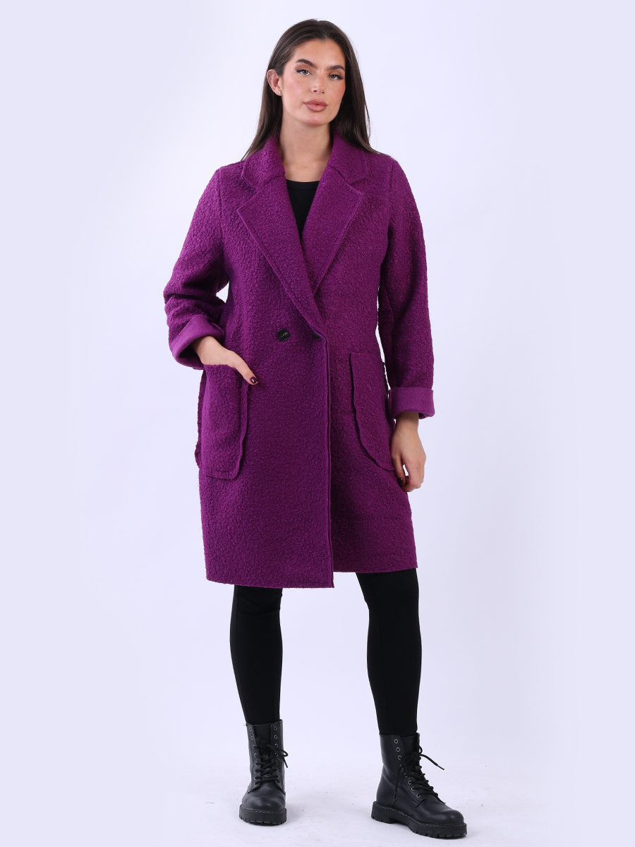 Oversized Wool Coat Purple