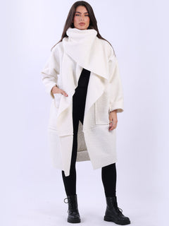 Woolen Oversized Coat Off white