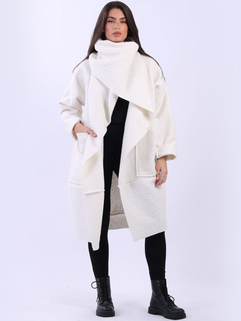 Woolen Oversized Coat Off white