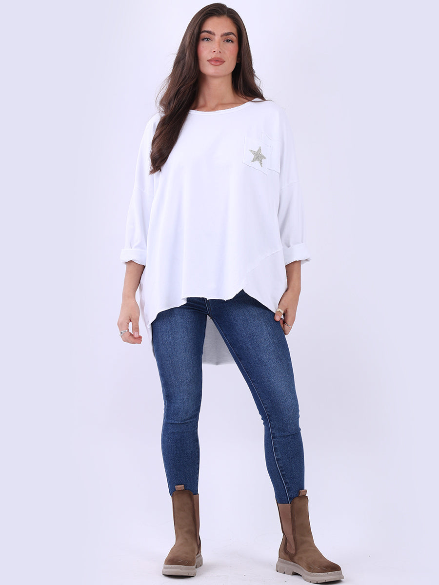 Lagenlook Cotton Tunic Top White