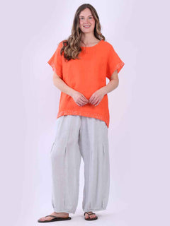 Italian Linen Top Orange