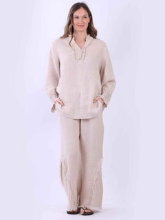 Linen Lagenlook Top Beige