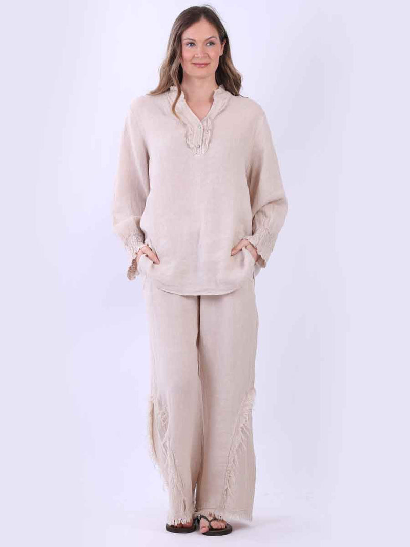 Linen Lagenlook Top Beige