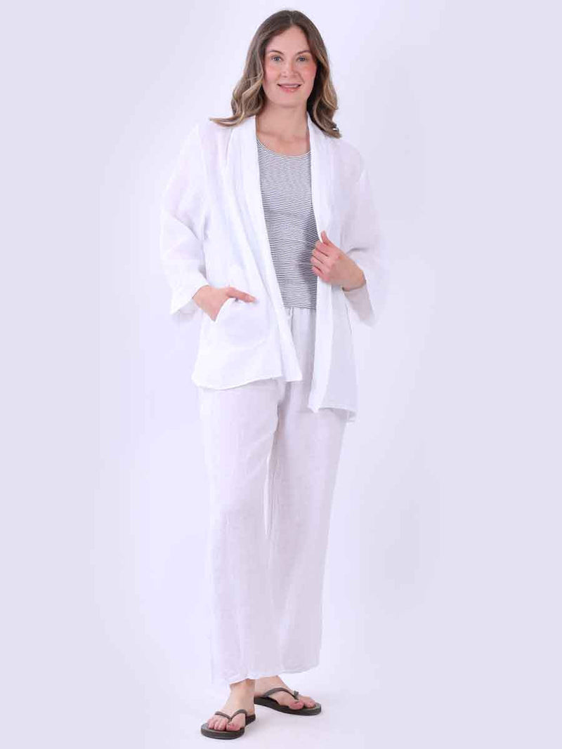 Linen Kimono Jacket White