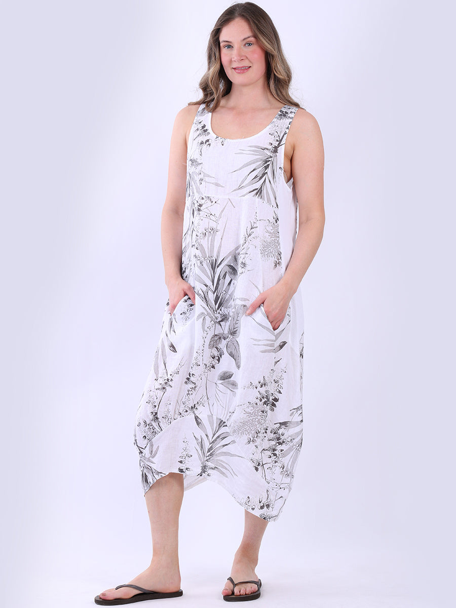 Sleeveless Linen Dress White