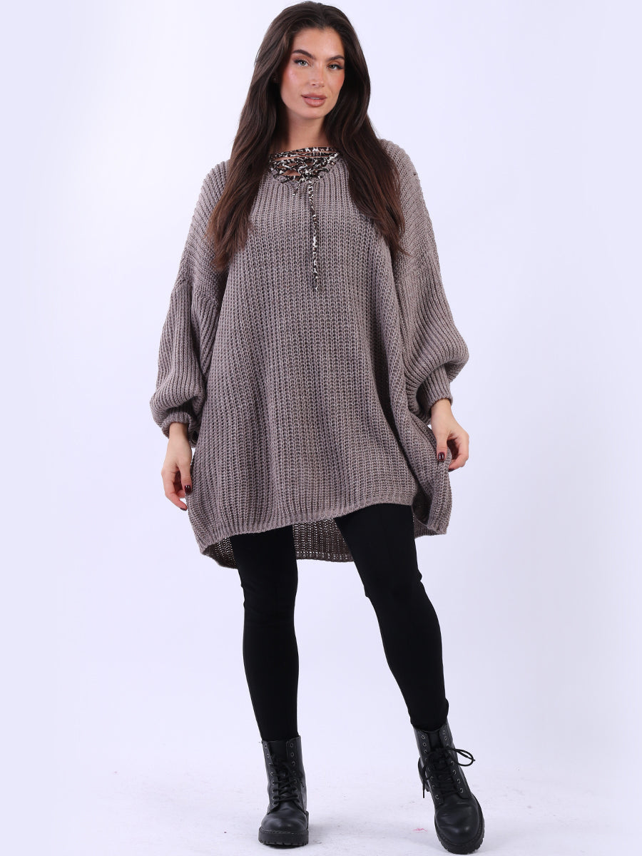 Oversized Knitted Jumper Mocha