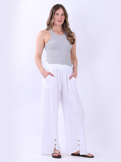 Vintage Washed Linen Trouser White