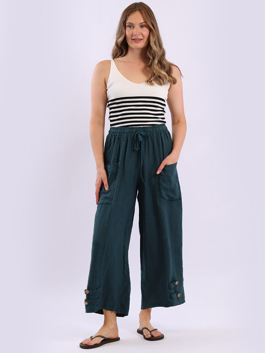 Solid Linen Trouser Teal