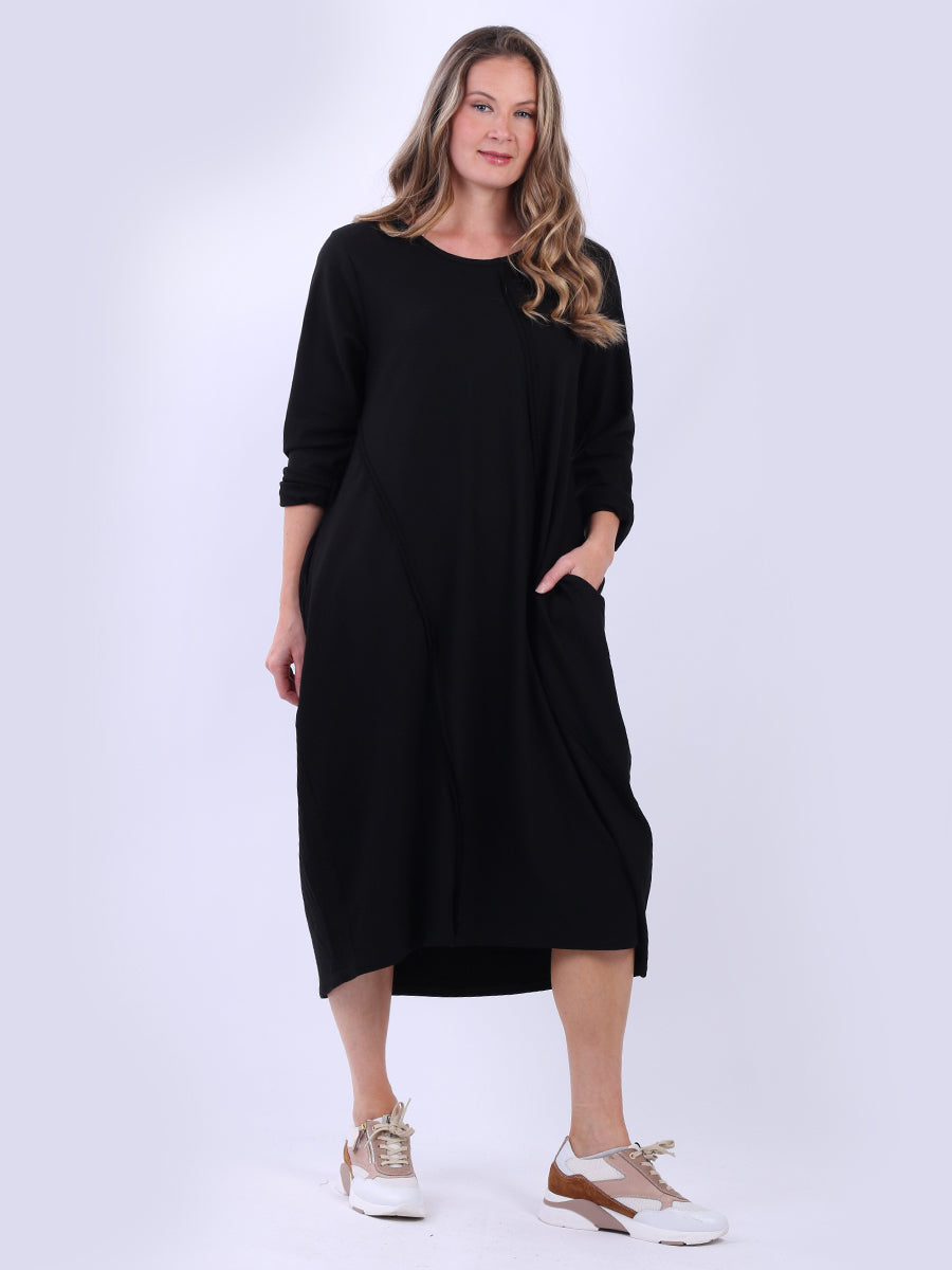 Plus Size Cotton Dress Black