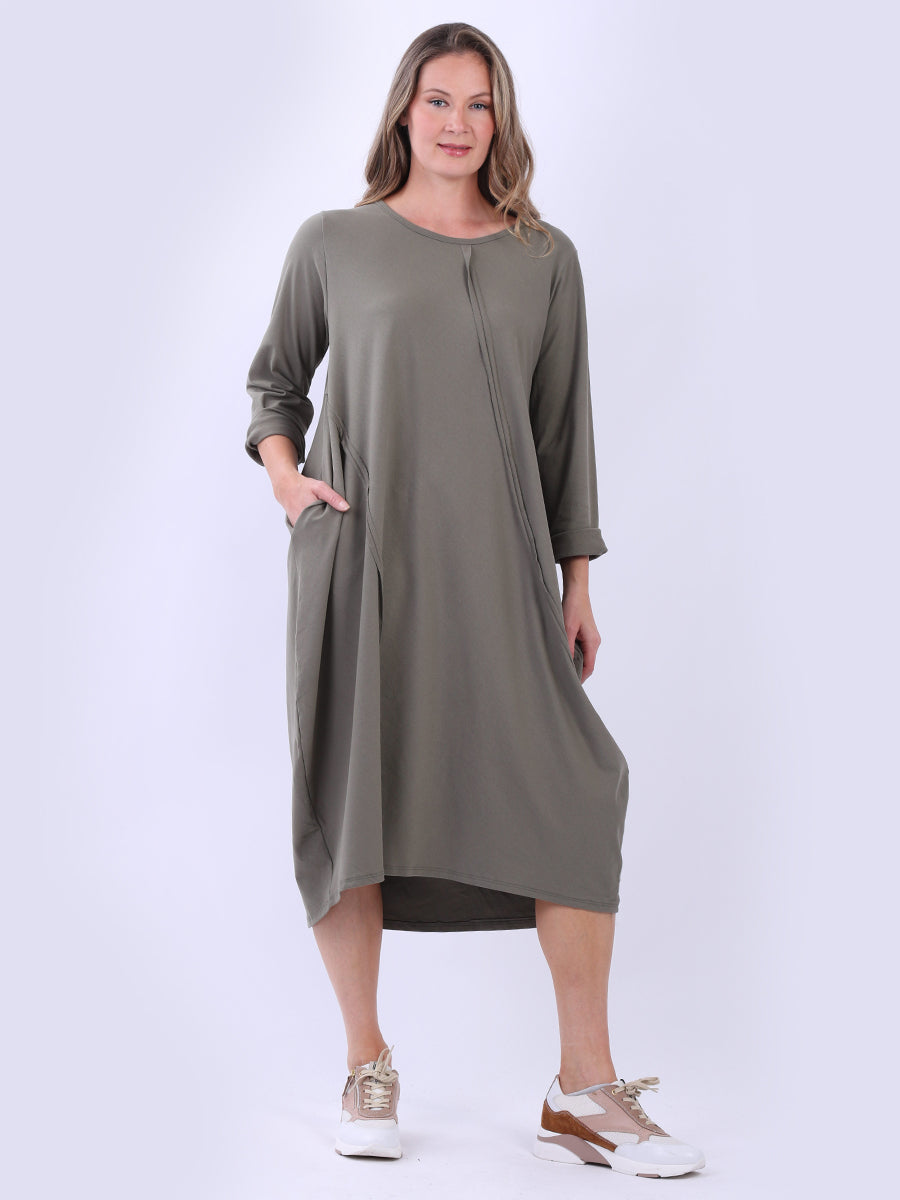 Plus Size Cotton Dress Khaki