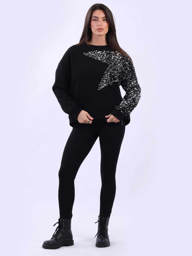 Baggy Fleece Top Black